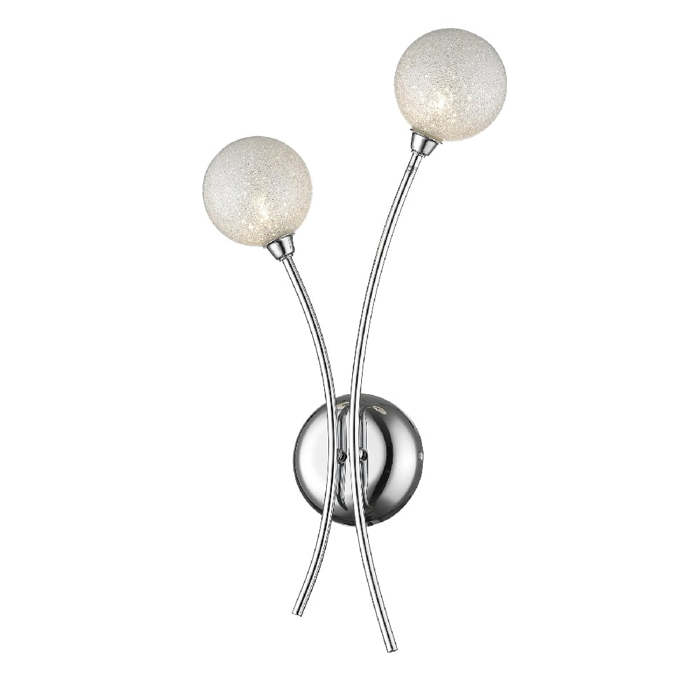 Read more about Wimbledon 2 light crystal shade wall light in chrome