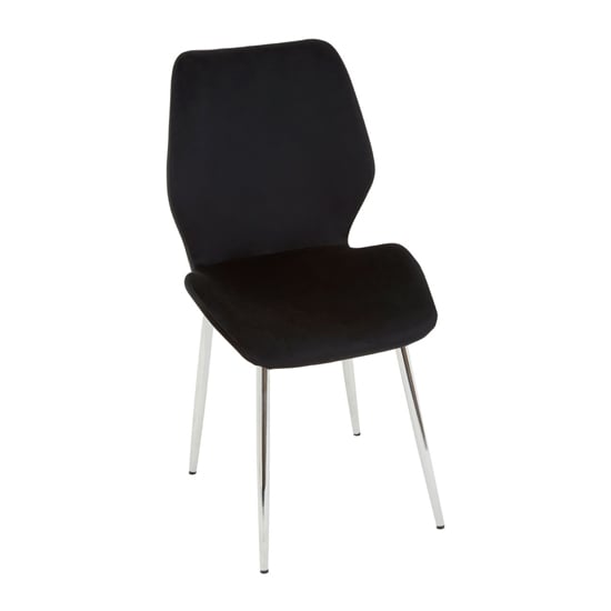 Wims Rectangular Black Glass Dining Table With 6 Velvet Chairs