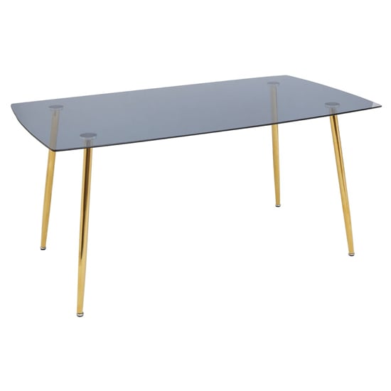 Wims Rectangular Grey Glass Dining Table With 6 Velvet Chairs