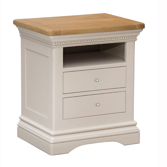 Winchester Large Wooden Bedside Table In Silver Birch Sale