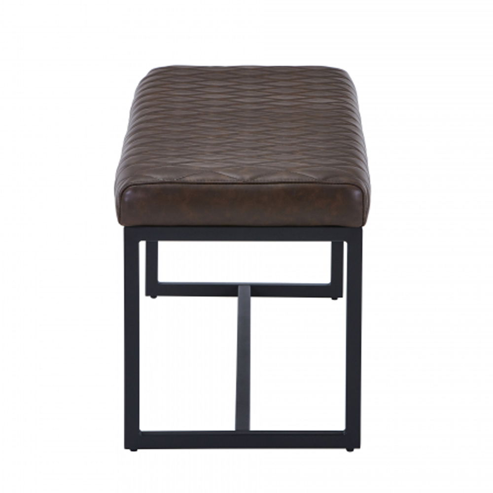 Windermere Leather Effect Dining Bench in Brown