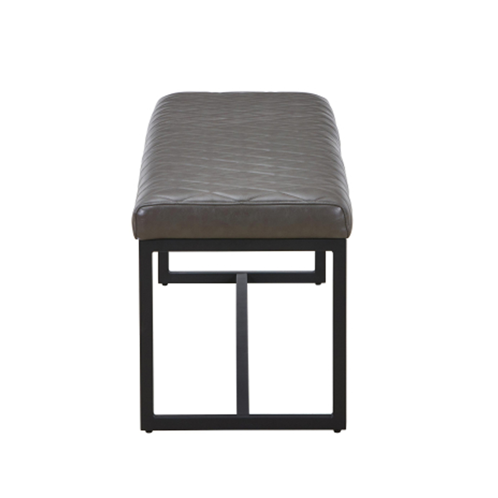 Windermere Leather Effect Dining Bench in Grey
