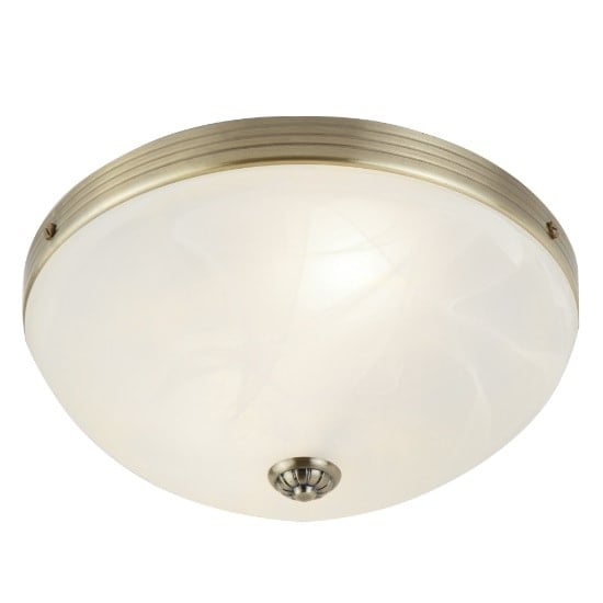 Product photograph of Windsor 2 Light Ceiling Flush In Antique Brass from Furniture in Fashion