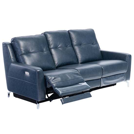 Winko Italian Leather Electric Recliner 3 Seater Sofa In Blue_2