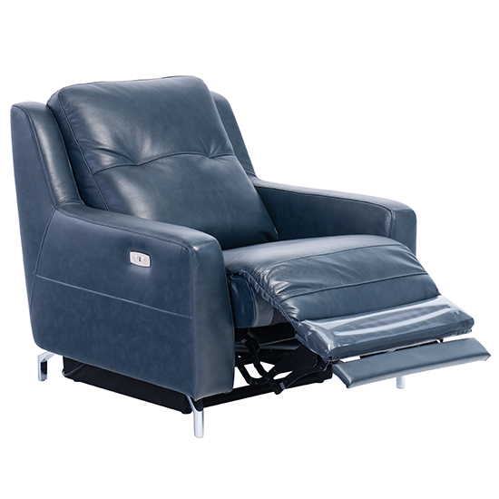 Winko Italian Leather Electric Recliner Armchair In Blue_2
