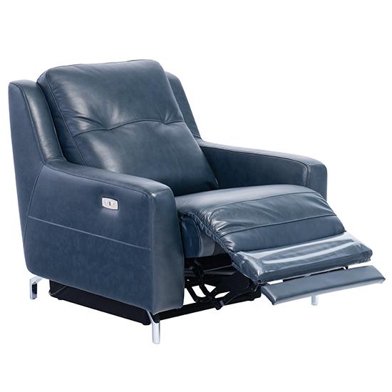 Windsor Faux Leather Electric Recliner Armchair In Blue Sale