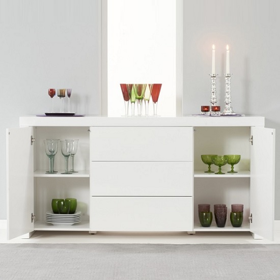 Windsor Sideboard In White High Gloss With 2 Doors Furniture in Fashion