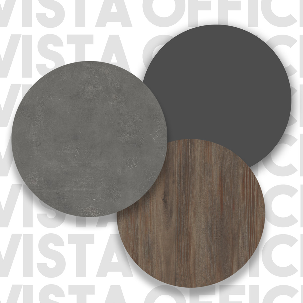 Windsor Wooden Computer Desk with Nesting Table Set in Brown Grey and Anthracite