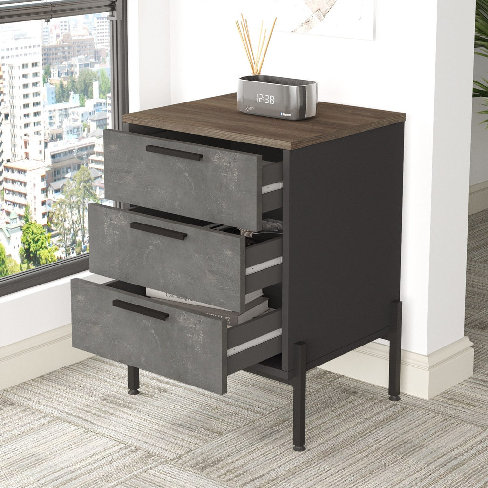 Windsor Wooden Executive Office Furniture Set with Bookcase in Brown Silver and Anthracite