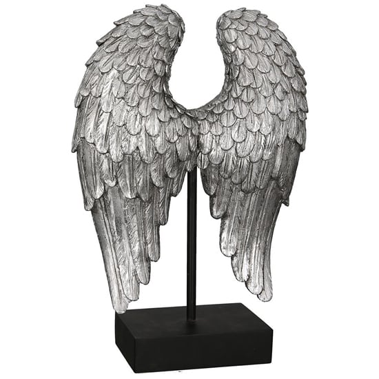 Product photograph of Wing Poly Sculpture In Antique Silver And Black from Furniture in Fashion