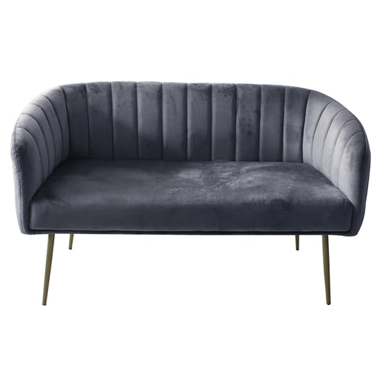 Wingfield Velvet 2 Seater Sofa In Grey, Sofa With Metal Legs Uk