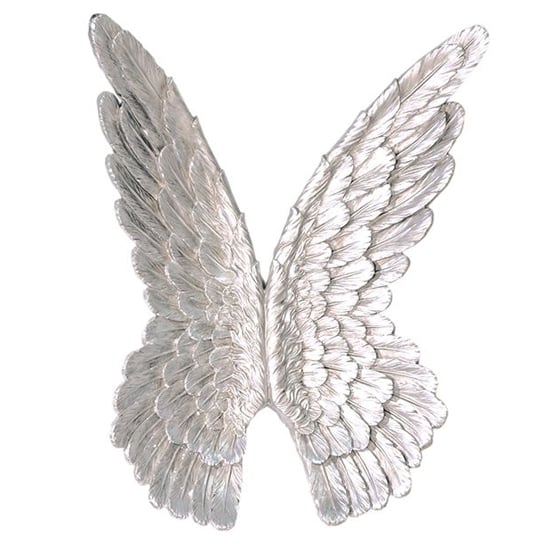 Wings Poly Wall Art In Antique Silver
