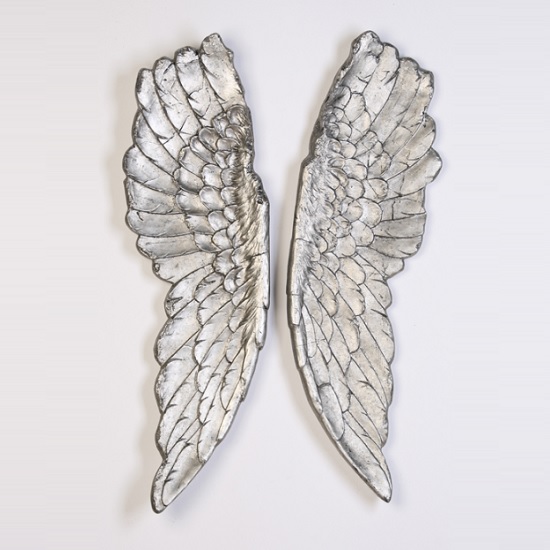 Photo of Wings decorative wall art in antique silver finish