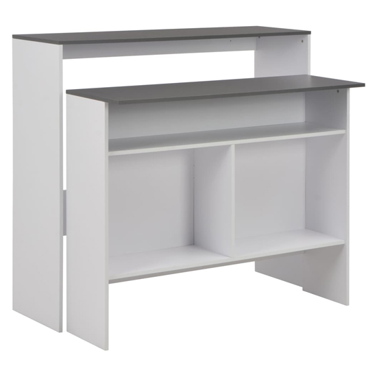 Winnie Wooden Bar Table With 2 Table Tops In Grey And White