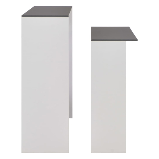 Winnie Wooden Bar Table With 2 Table Tops In Grey And White