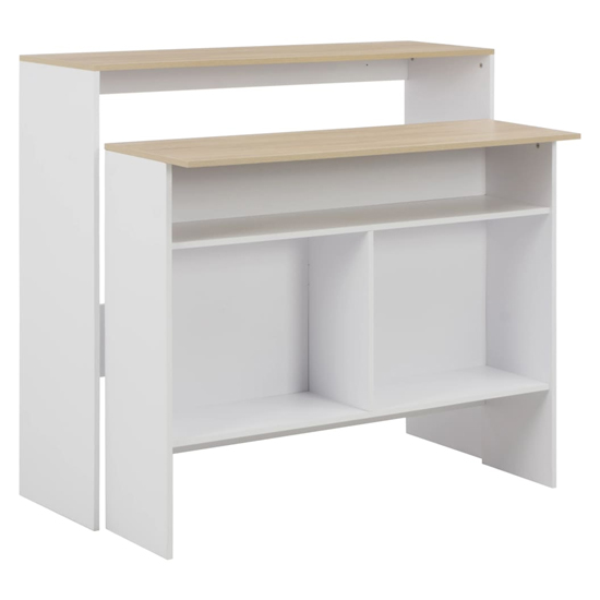 Winnie Wooden Bar Table With 2 Table Tops In Oak And White
