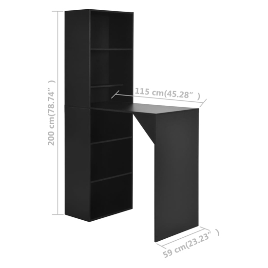 Winnie Wooden Bar Table With Cabinet In Black