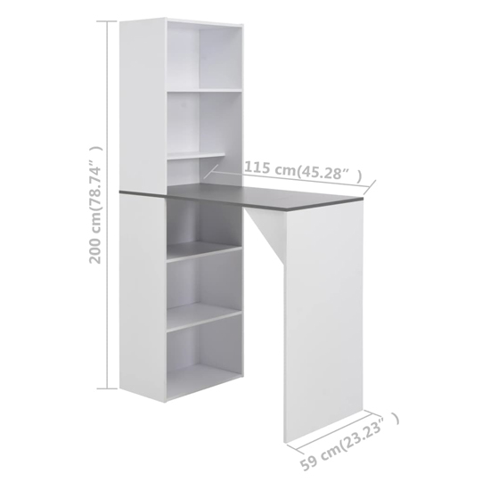 Winnie Wooden Bar Table With Cabinet In Grey And White