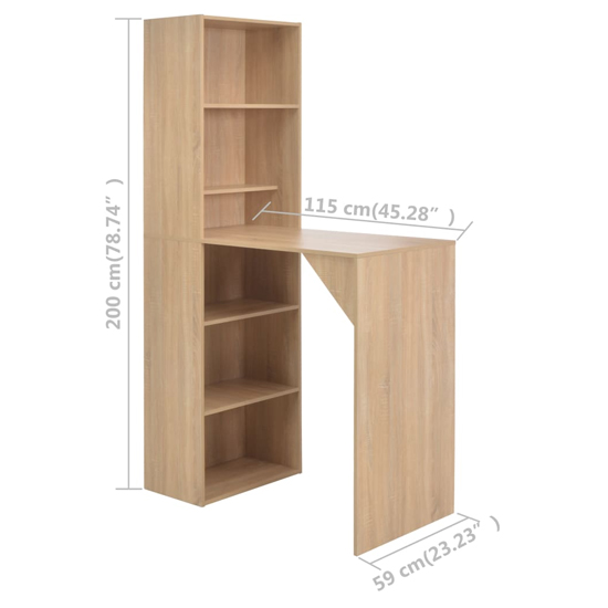 Winnie Wooden Bar Table With Cabinet In Oak