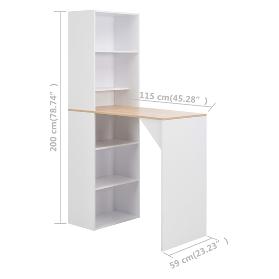 Winnie Wooden Bar Table With Cabinet In Oak And White