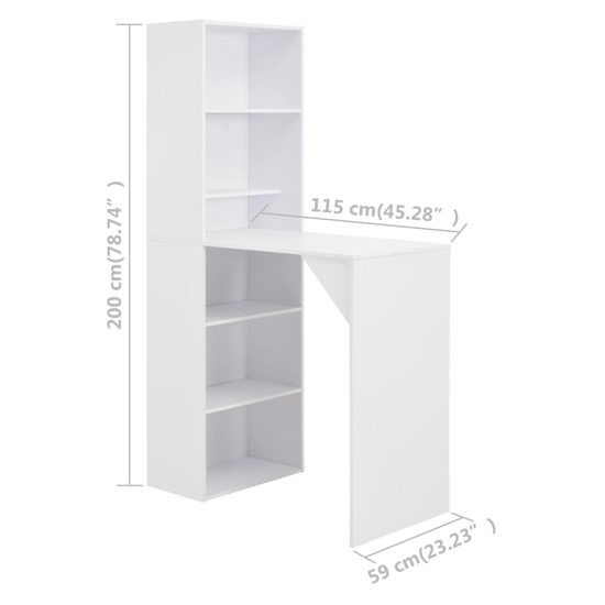 Winnie Wooden Bar Table With Cabinet In White