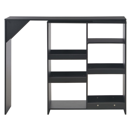 Winnie Wooden Bar Table With Moveable Shelf In Black