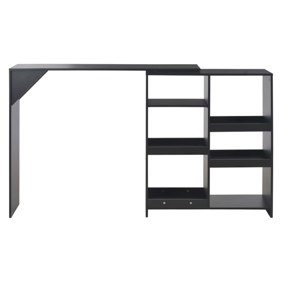 Winnie Wooden Bar Table With Moveable Shelf In Black