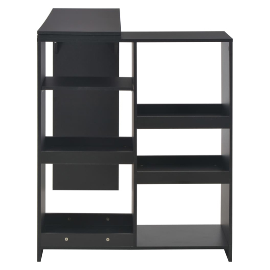 Winnie Wooden Bar Table With Moveable Shelf In Black