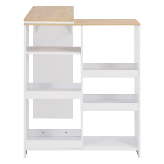 Winnie Wooden Bar Table With Moveable Shelf In Oak And White