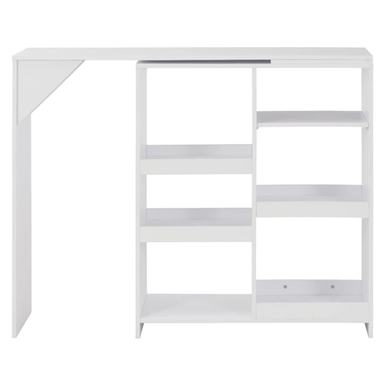 Winnie Wooden Bar Table With Moveable Shelf In White
