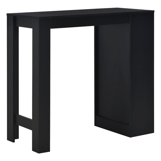 Winnie Wooden Bar Table With Shelf In Black