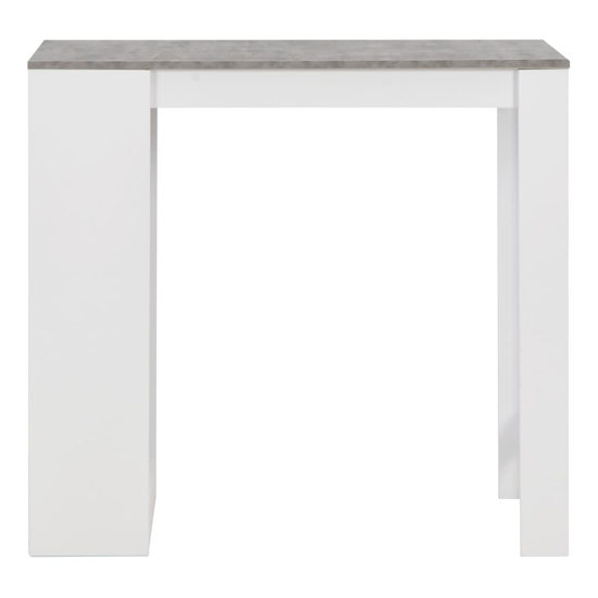 Winnie Wooden Bar Table With Shelf In Concrete And White