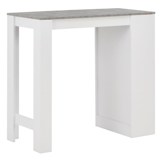 Winnie Wooden Bar Table With Shelf In Concrete And White Furniture in