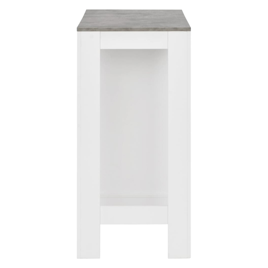 Winnie Wooden Bar Table With Shelf In Concrete And White