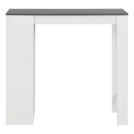 Winnie Wooden Bar Table With Shelf In Grey And White
