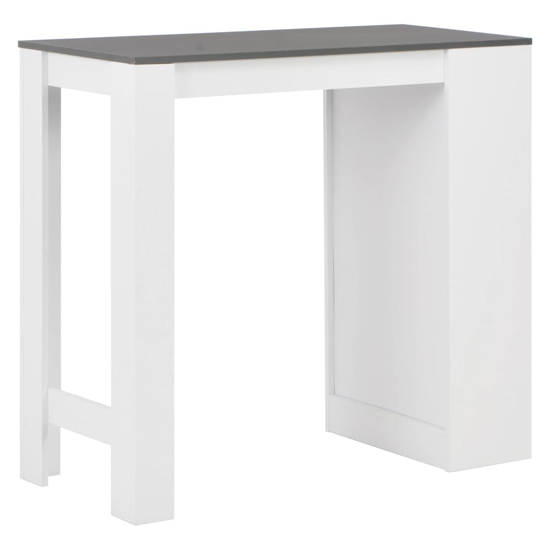 Winnie Wooden Bar Table With Shelf In Grey And White
