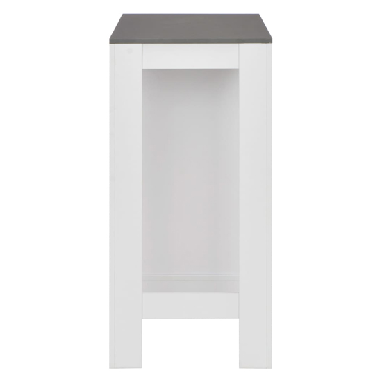Winnie Wooden Bar Table With Shelf In Grey And White