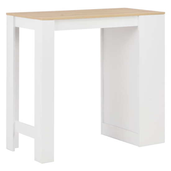 Winnie Wooden Bar Table With Shelf In Oak And White
