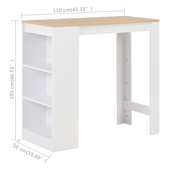 Winnie Wooden Bar Table With Shelf In Oak And White