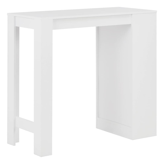 Winnie Wooden Bar Table With Shelf In White