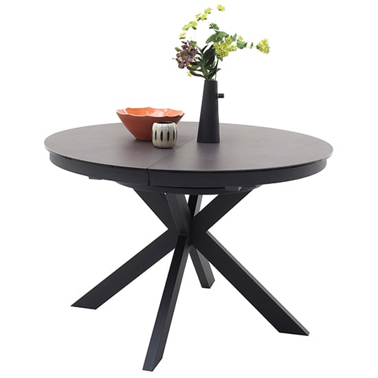 Product photograph of Winnipeg Extending Grey Dining Table With Matt Black Legs from Furniture in Fashion