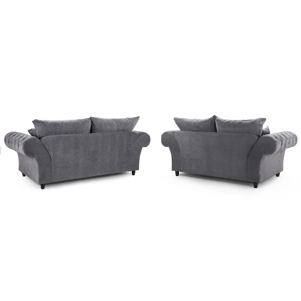 Winnsboro Fabric 3+2 Seater Sofa Set In Grey