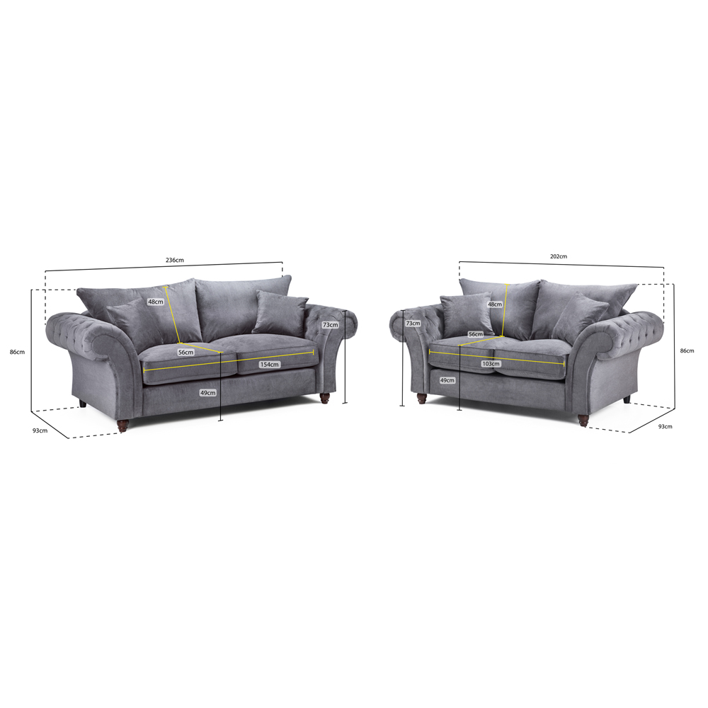 Winnsboro Fabric 3+2 Seater Sofa Set In Grey