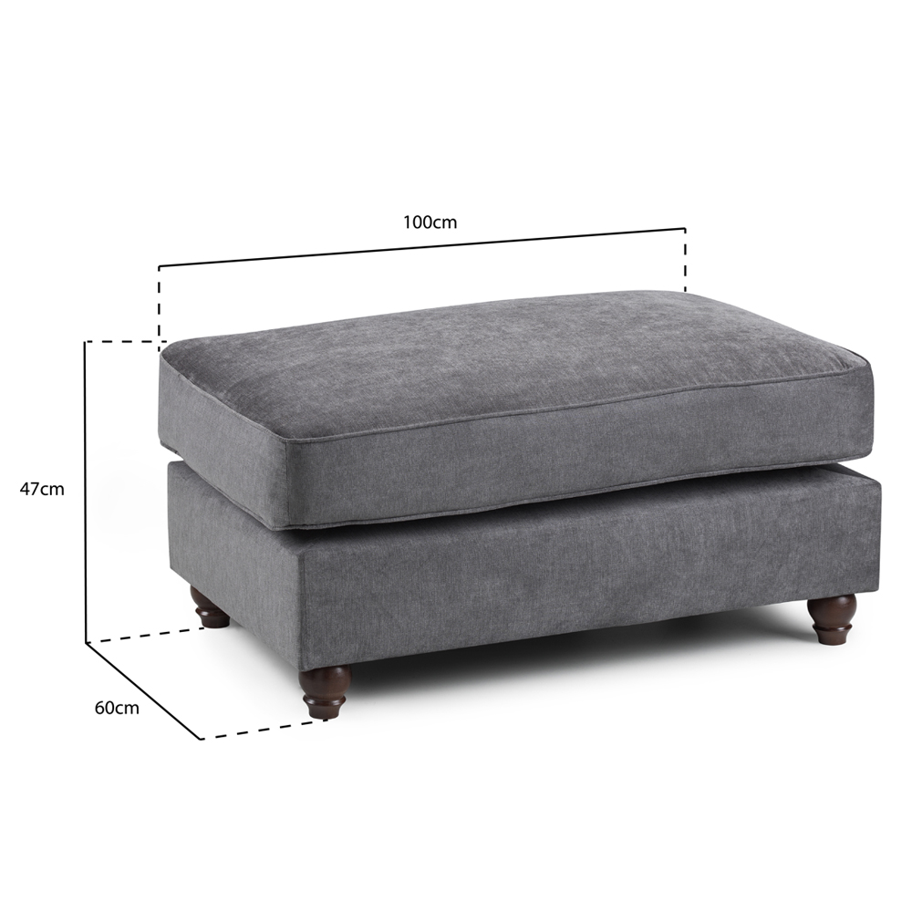 Winnsboro Fabric Foot Stool In Grey