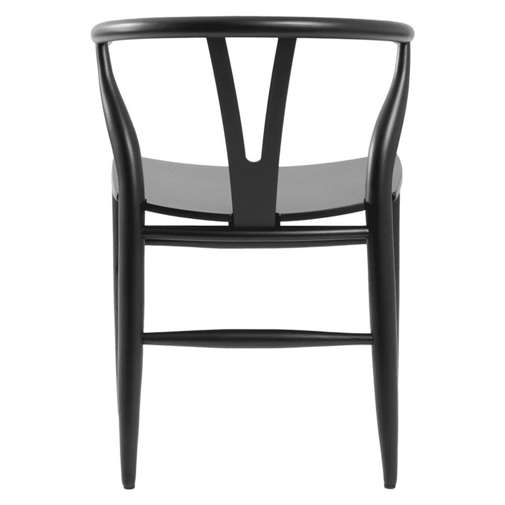 Winona Solid Beech Wood Armchair In Satin Black