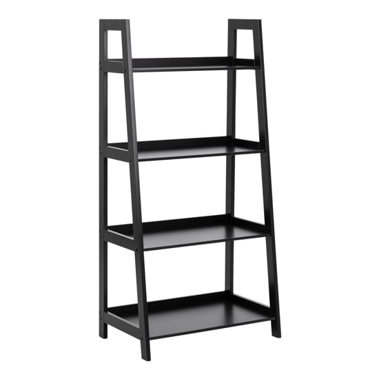 Winooski Wooden 4 Tier Bookcase In Black