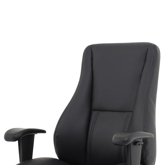 Winsor Leather Office Chair In Black With No Headrest_4