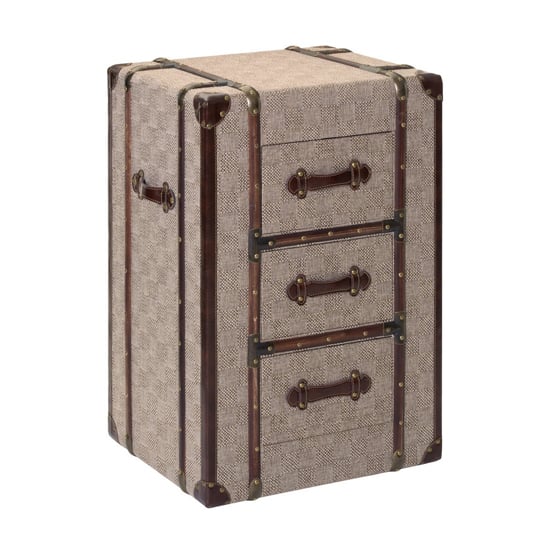 Photo of Winstall wooden chest of drawers in natural linen effect