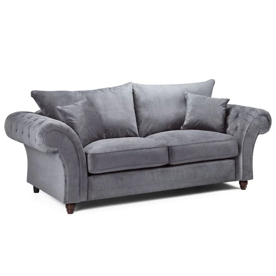 Product photograph of Winston Fabric 3 Seater Sofa In Grey from Furniture in Fashion