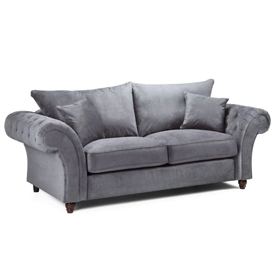 Winston Fabric 3 Seater Sofa In Grey